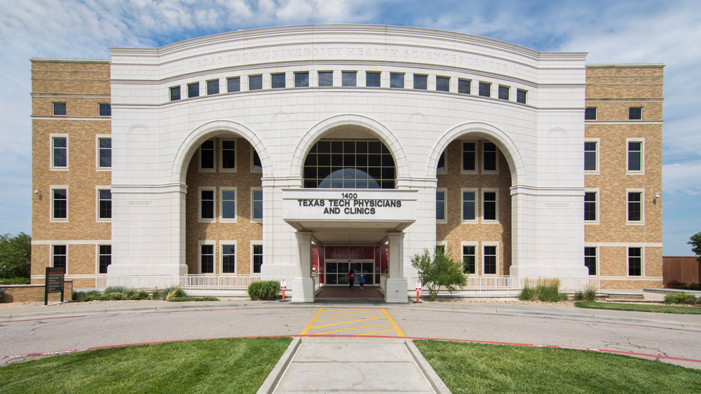 front entrance of the Texas Tech Physicians and Clinics building