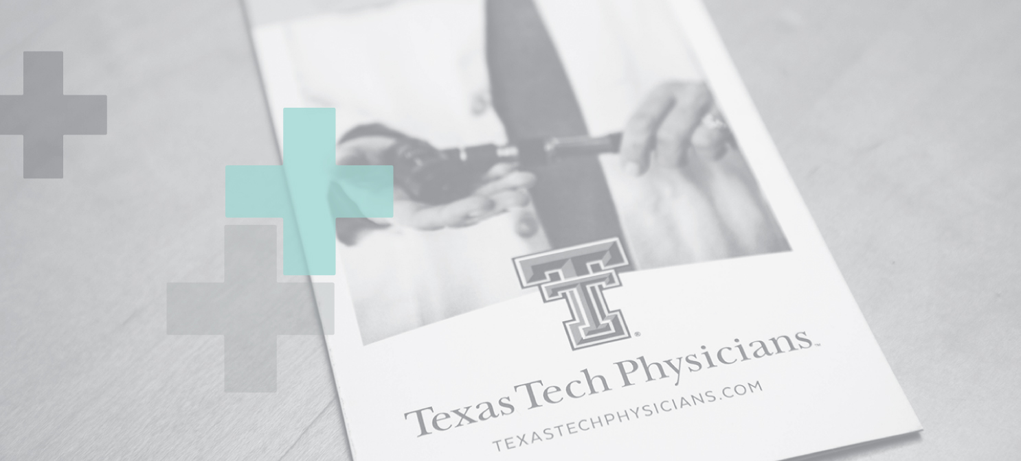 Texas Tech Physicians image of a promotional pamphlet with physician on front