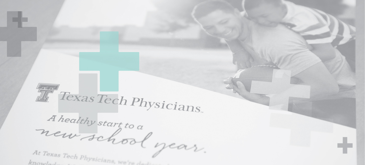 Texas Tech Physicians image of a promotional banner with father and son playing football