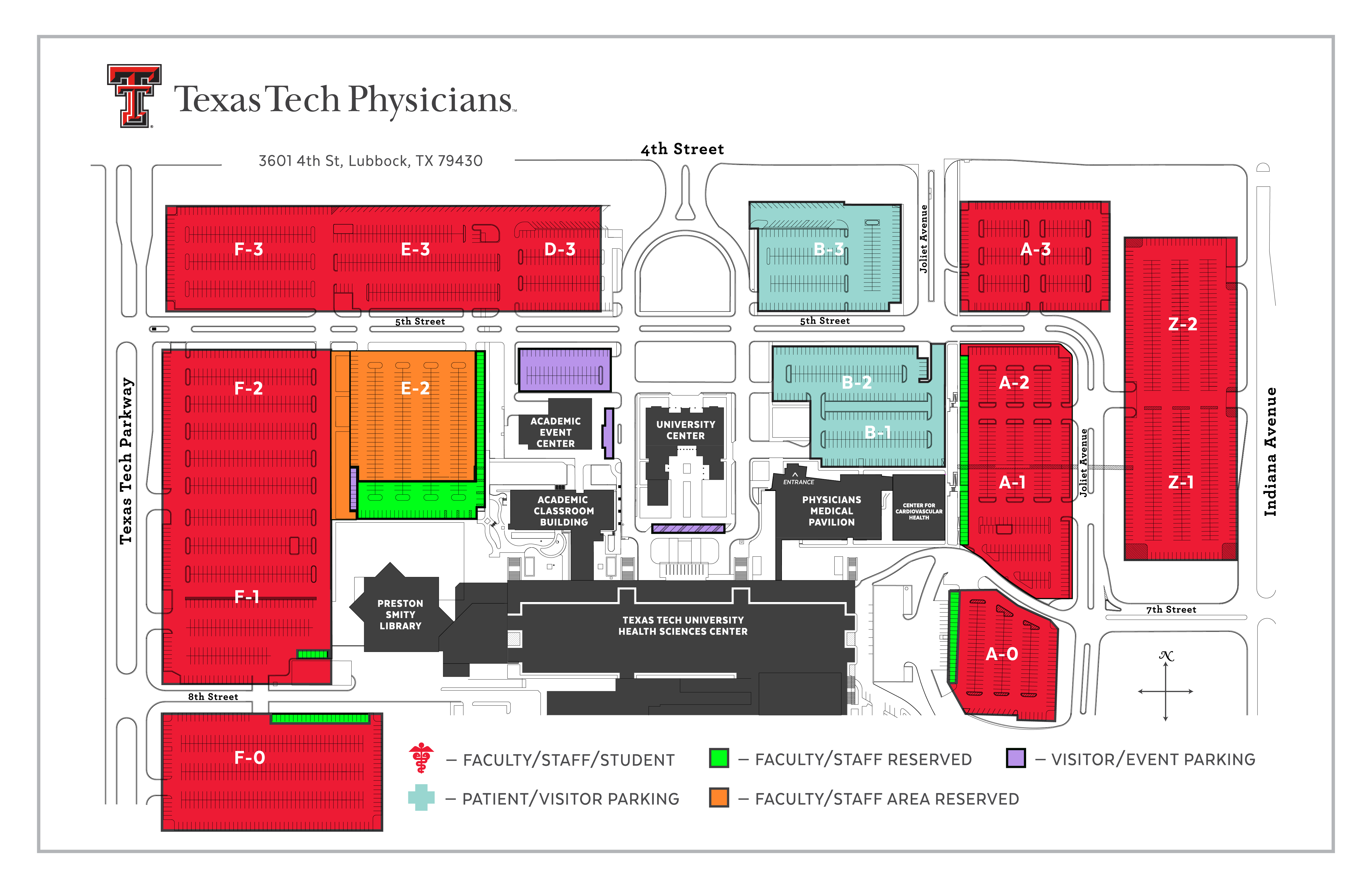 Lubbock TTP Parking Map